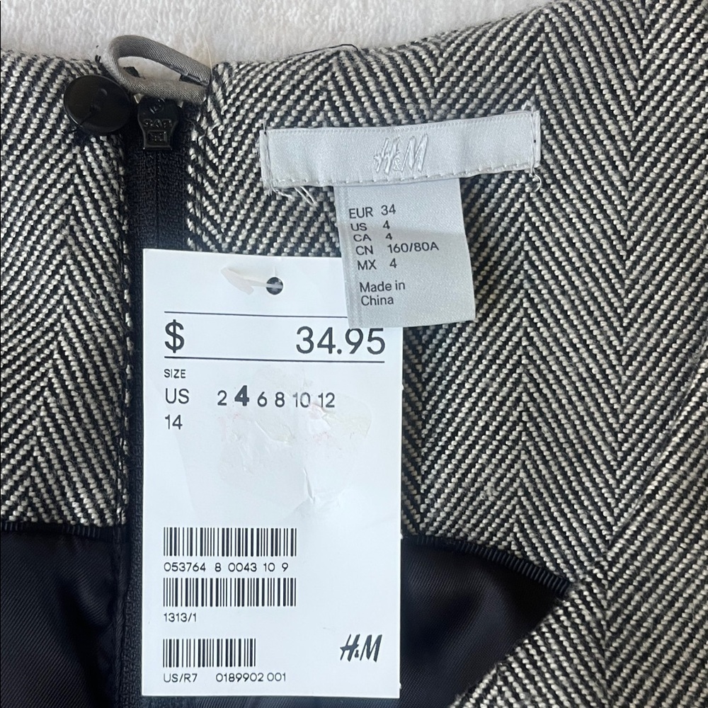 (267)H&M Gray Midi Dress with Black Belt - Picture 2 of 5